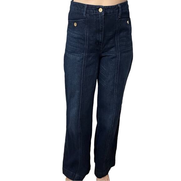 Sam Edelman Jeans High Rise Wide Leg Codie Dark Blue Denim Fall Winter Size 29 - Picture 7 of 7